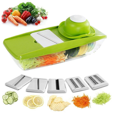 Belfry Kitchen © 9 in 1 Mandolin Vegetable Food Slicer Julienne and Container - Peeler Cutter Slice