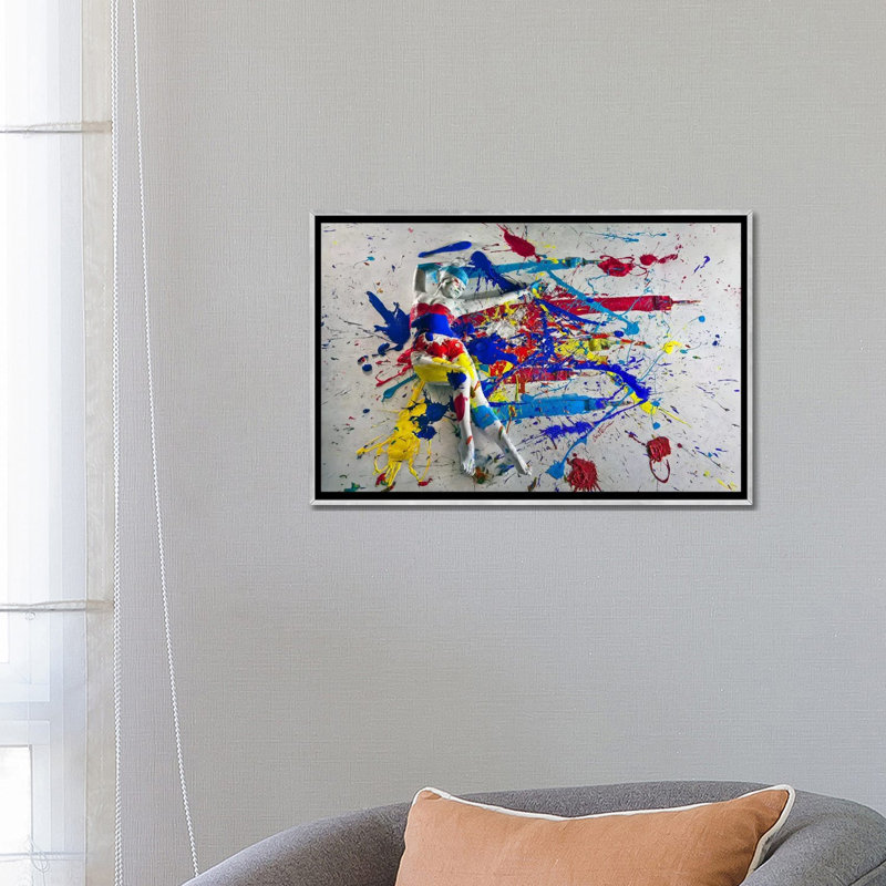 " Life " by Reyna Noriega, Silver Framed Canvas, No Mat, 18" H x 26" W x 1.5" D