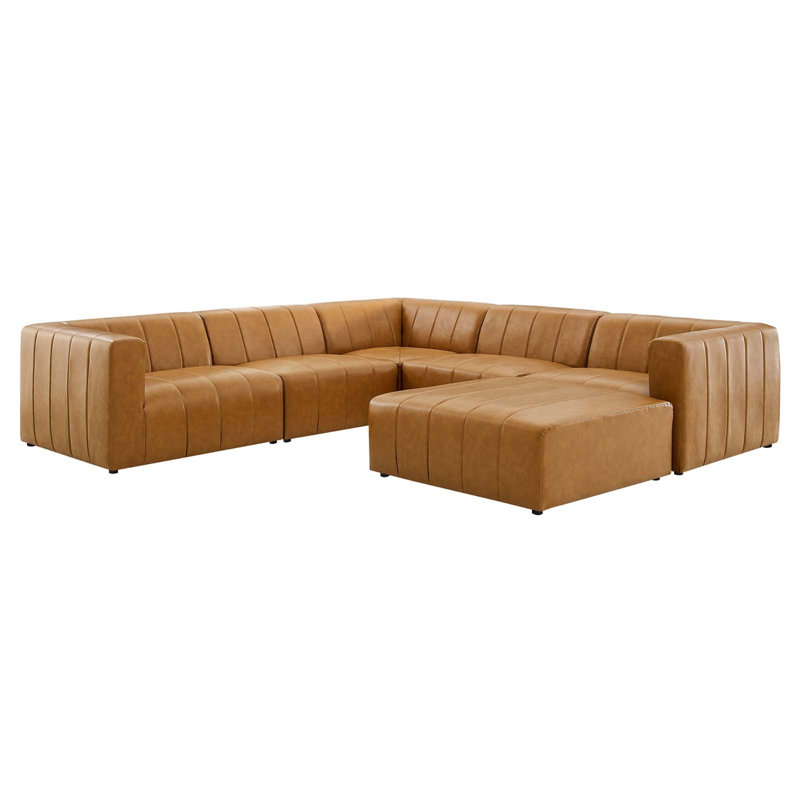 Canapé modulaire en cuir 6 pièces Bartlett Vegan par Modway