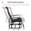 Fauteuil oscillant d'extérieur en brun - Support de cou ergonomique, chaise de jardin à cadre solide, confortable, légère, pour patio