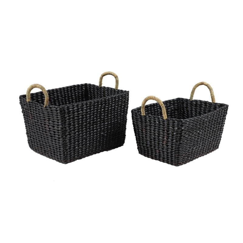 Ensemble de 2 paniers en osier / rotin tissés à la main