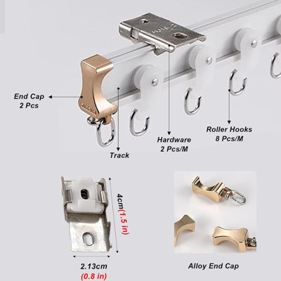 Rail de rideau flexible en aluminium, rail de guidage pliable monté au plafond pour baies vitrées et balcons