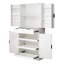 Armoire garde-manger 72 pouces avec 3 tiroirs à clavier et 6 portes avec armoire réglable pour bureau de salle de bain