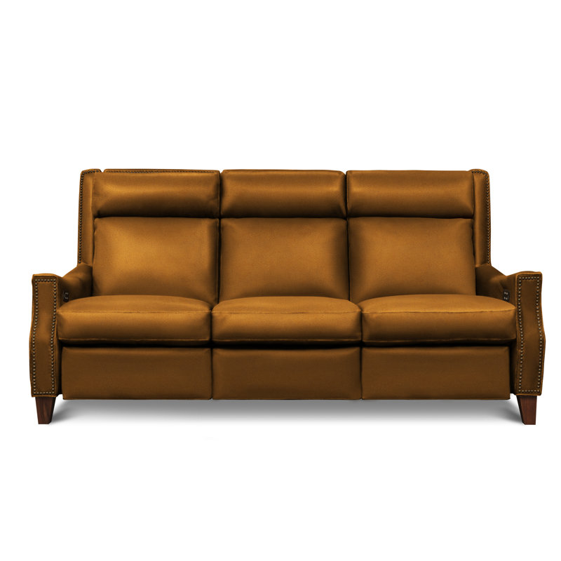DaVinci Power Reclining Sofa, Cognac Maestro Artisano Genuine Leather