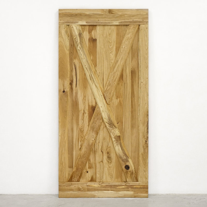 Lauryn Solid Oak Barn Door Prefinished, 100cm H x 220cm W x 4cm D, Natural