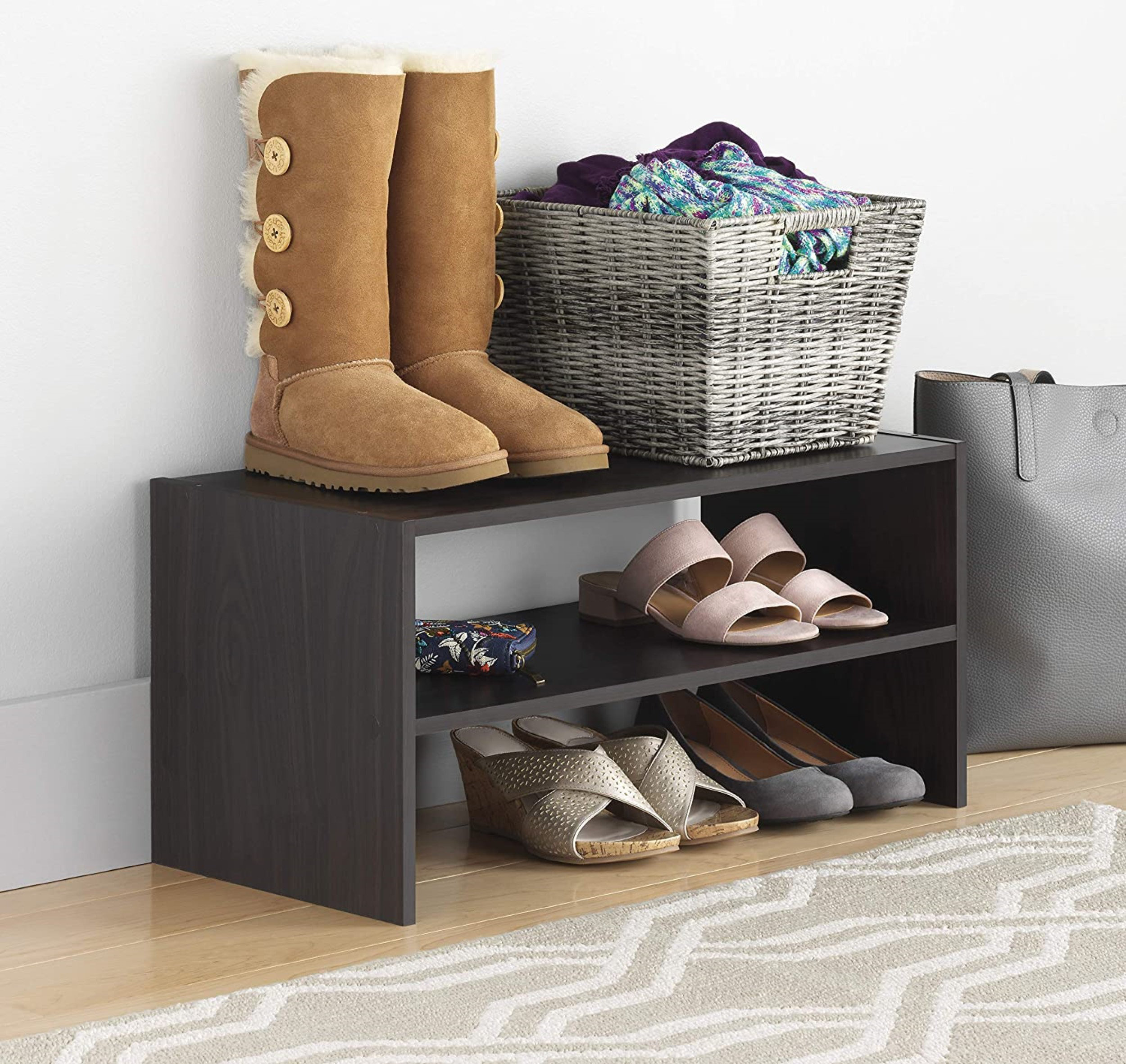 Stackable Shoe Stand Rebrilliant Whitman 9 Pair Stackable Shoe Rack & Reviews | Wayfair