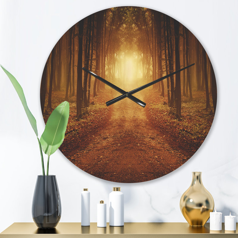 Horloge murale route dans la forêt symétrique, Petit