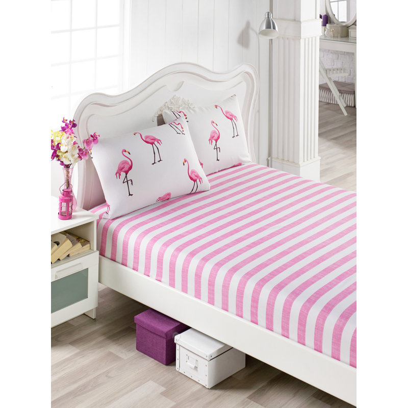 Cotton Blend Striped Sheet Set