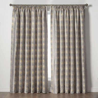Auberon Reflective Pencil Pleat Room Darkening Curtains