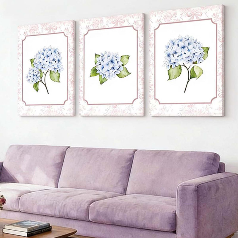 3 Piece Wrapped Canvas Print, 40 cm H x 90 cm W