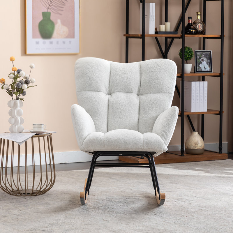 Fauteuil à bascule Teddy, Blanc