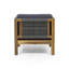 Fauteuil club moderne avec tissage en corde de rotin et bois d'acacia