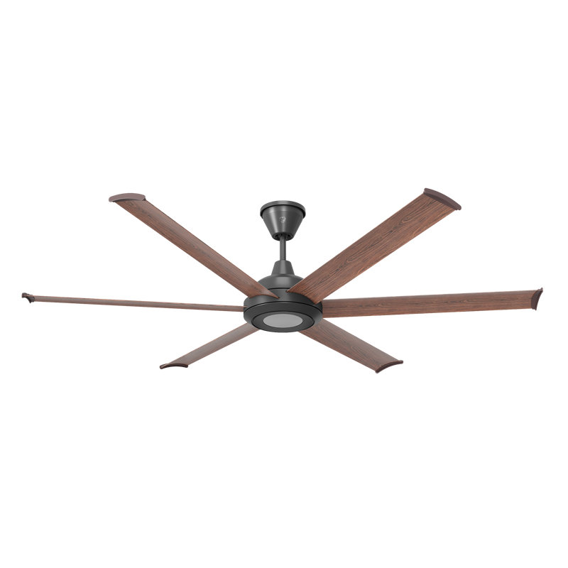 Bison Ceiling Fan, Black, LED, 72" Wide