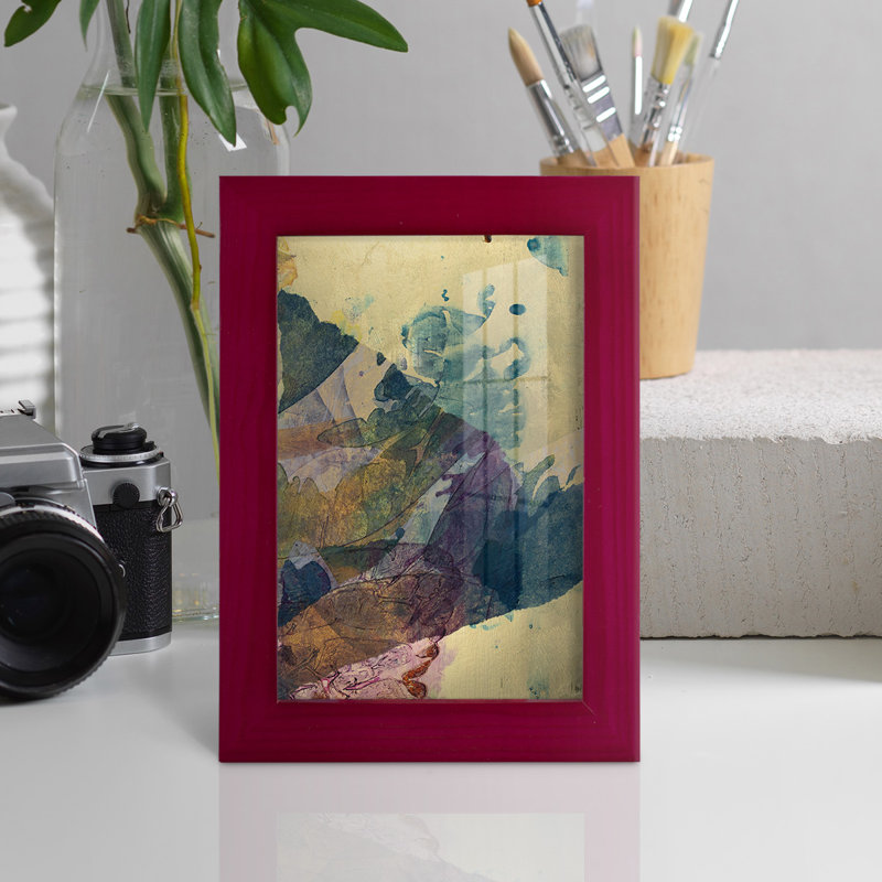 Paysage de Monet VI sur papier, Rouge, H 9 po x l 7 po x P 1 po
