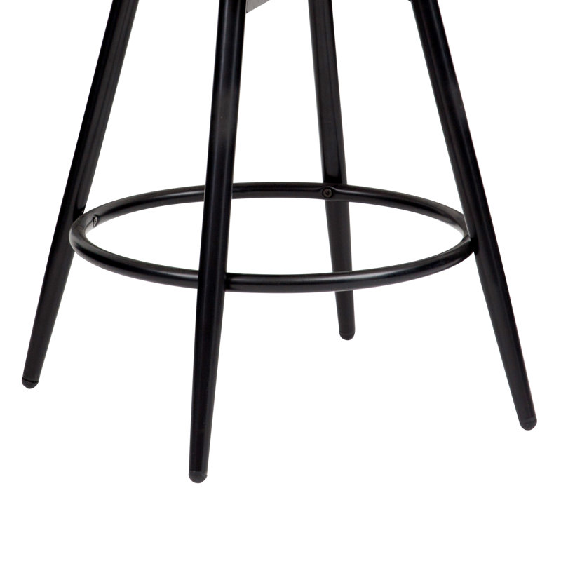 Tabouret de bar pivotant de 26 po de hauteur et tabouret de comptoir rembourré avec accoudoirs à dossier incurvé (ensemble de 3)