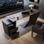 Bureau haut de gamme moderne 78,74 "avec prises et tiroirs intégrés-129955615