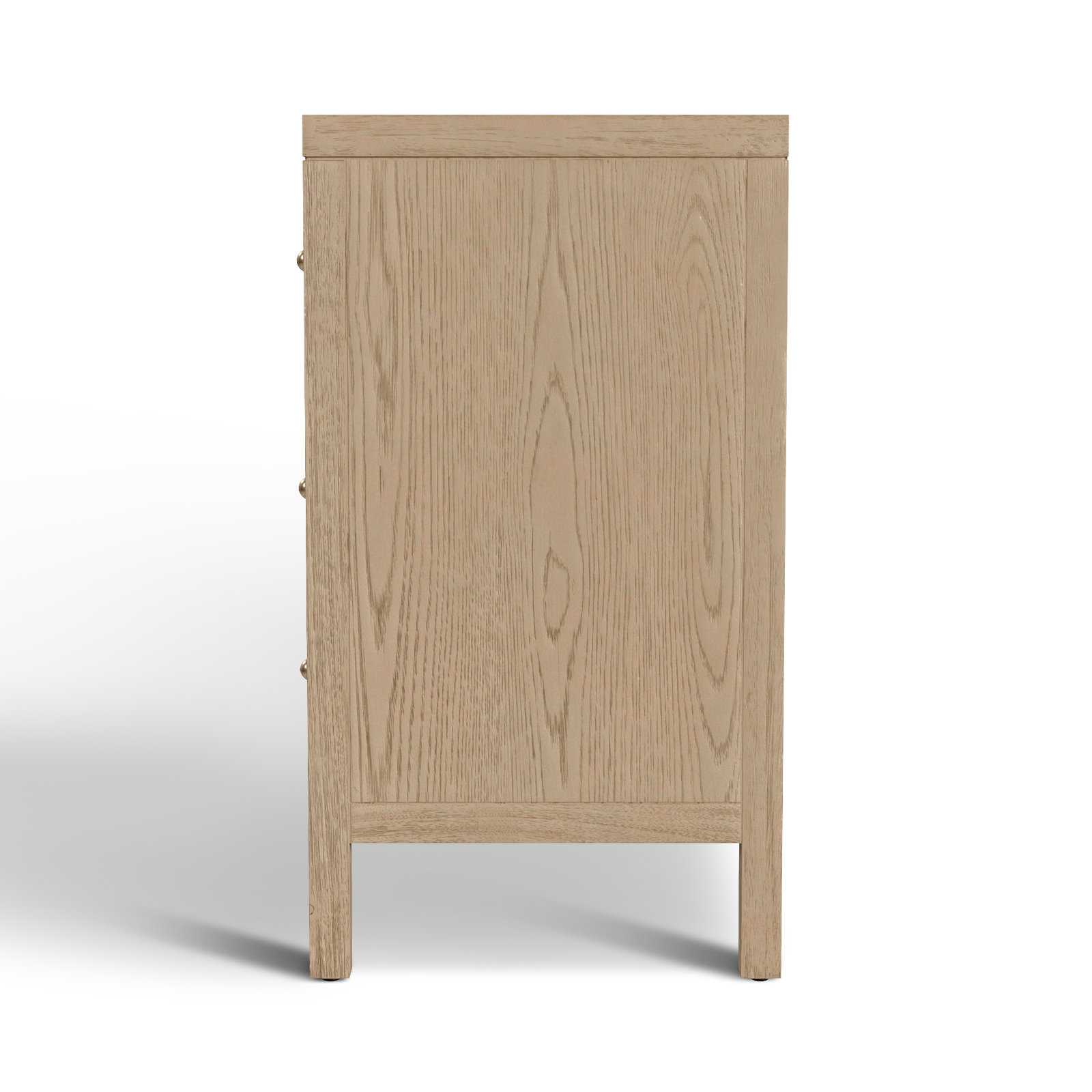 Celine 34" 3-Drawer Nightstand, Light Oak