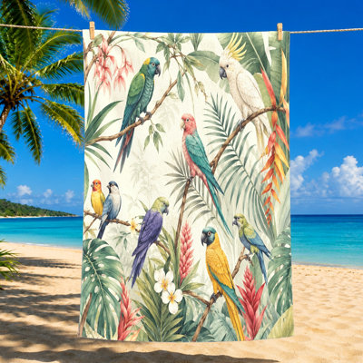 1 serviette de plage perroquet tropical 1PCS