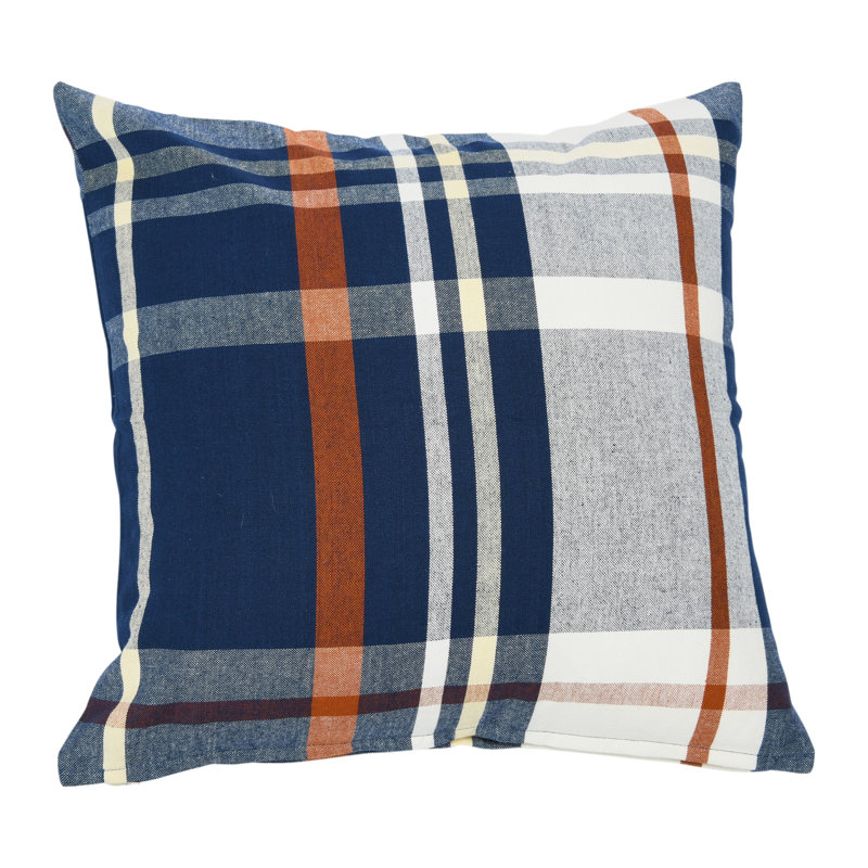  Square Plaid Cotton Pillow, Pillow Cover Only - No Insert