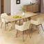 Ensemble de 2 chaises d'appoint rembourrées avec dossier confortable rembourré beige-1422273684-1422273685