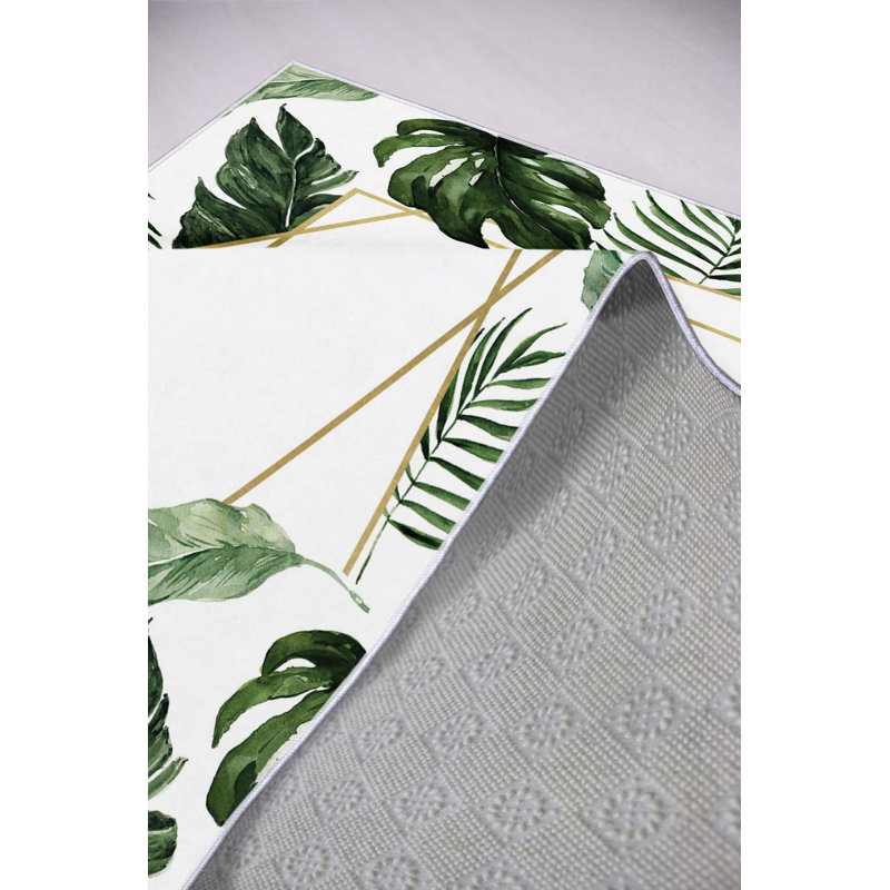 Tapis d'entrée de qualité supérieure (3,3 x 6,6 pi), 100% polyester, d'une hauteur de poils de 0,3 po | Antibactérien, points antidérapants en PVC, 650 g / m² | Conception tissée durable, impression numérique 3D, lavable à la machine, idéale pour la décoration intérieure