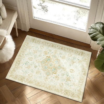 Vintage Floral Washable Area Rug