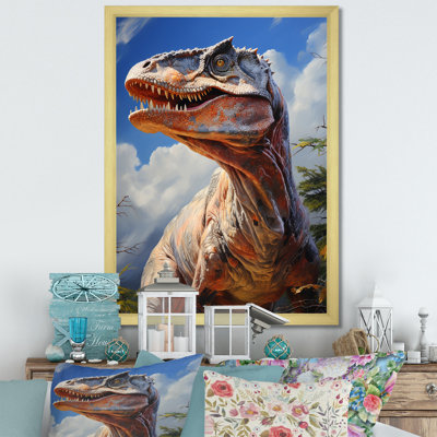 Portrait préhistorique de Velociraptor - dinosaure, art mural