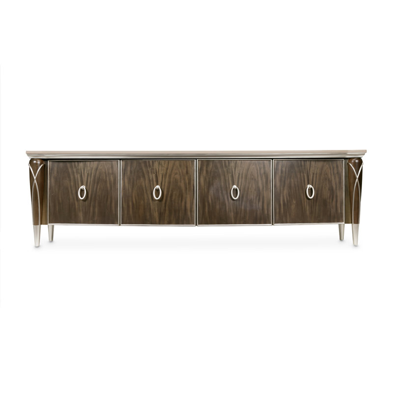 Villa Cherie Media Cabinet, Hazelnut/Chardonnay/Ivory