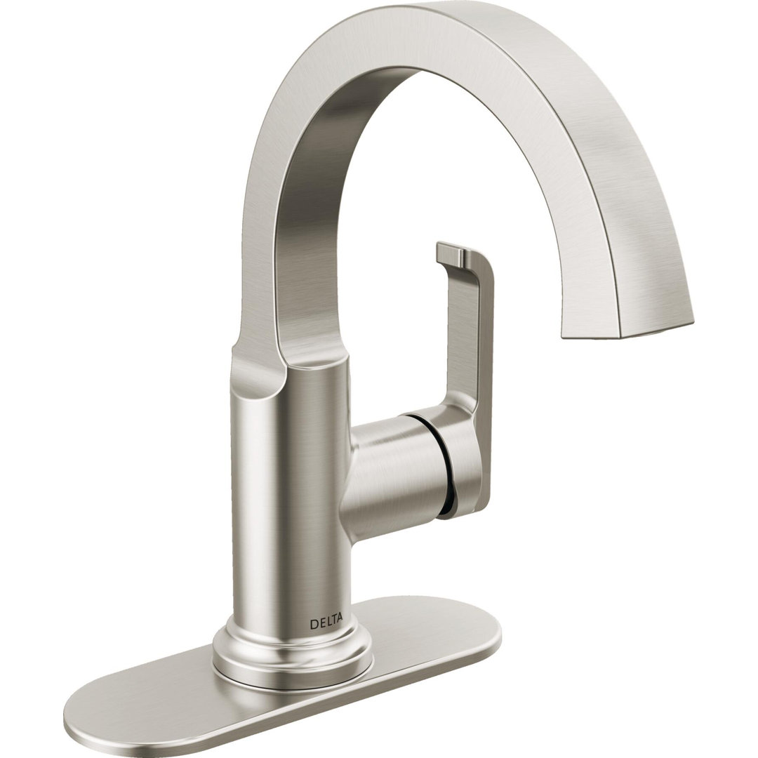 Tetra Single Hole Bathroom Faucet, Single Handle Bathroom Sink Faucet with Drain Assembly Delta 