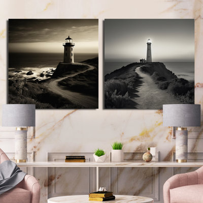 Phare noir et blanc Panorama