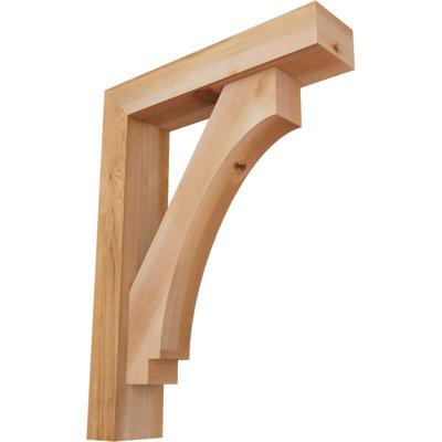 5 1/2"W x 24"D x 32"H Imperial Block Smooth Bracket w/ Offset Brace, Western Red Cedar