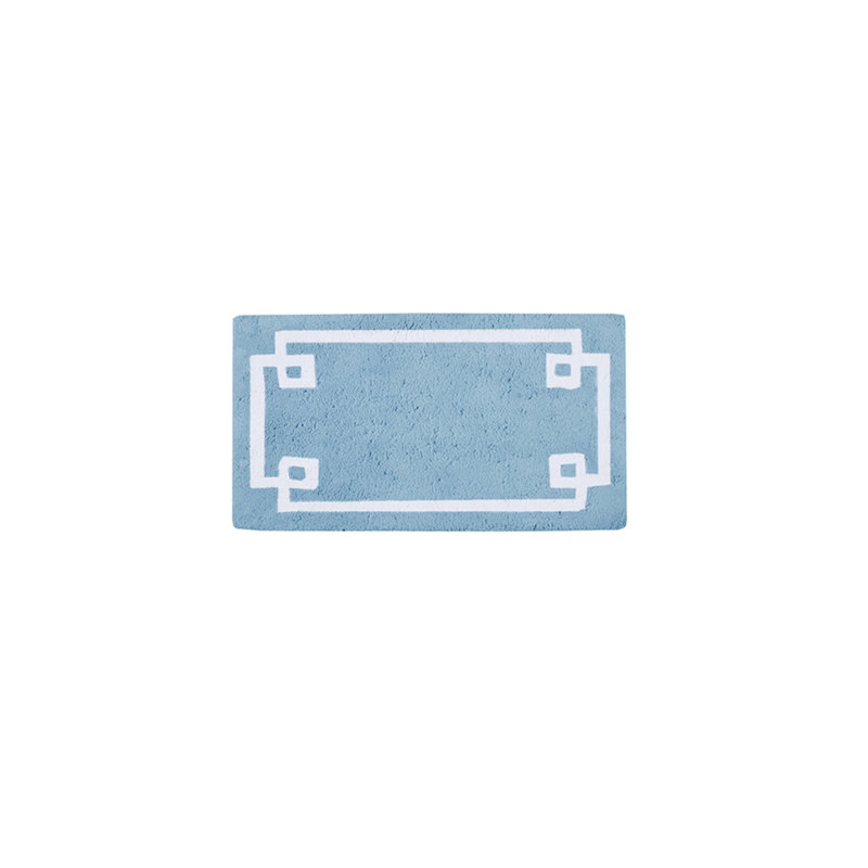 Tapis de bain en coton de qualité supérieure , Bleu, Simple - L 40 po x l 24 po