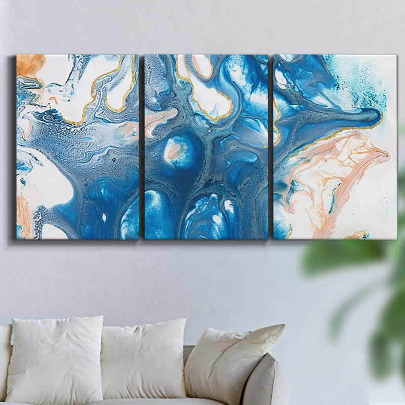 " Monet " 3 - Pieces, 27" H x 54" W x 2" D