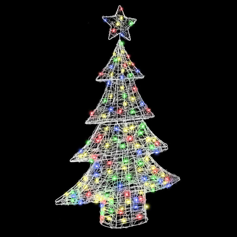 vidaXL Christmas Tree with 240 LEDs Acrylic, Multicolour, 122cm H x 82cm W x 20cm D
