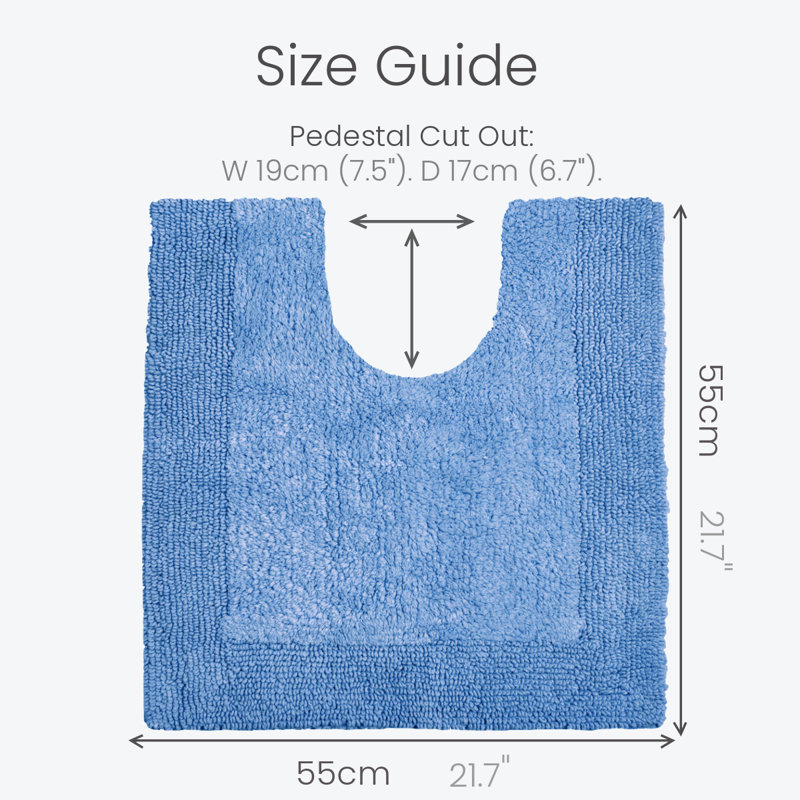 Fredrico Reversible Pedestal Mat, Cornish Blue
