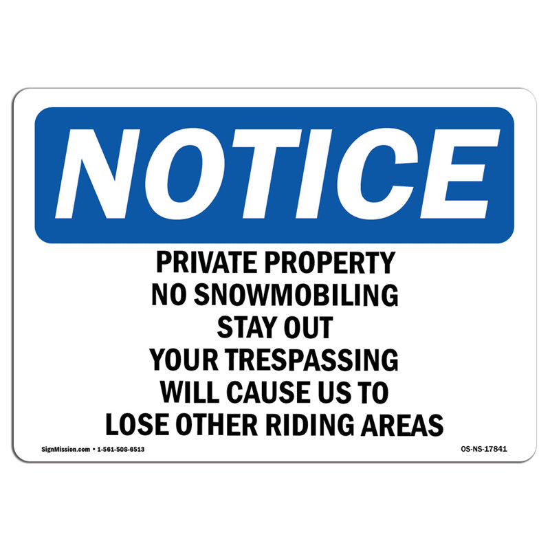 Signe de propriété privée sans motoneige