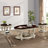 42'' Oval Wood Coffee Table 2-Tier Wood Cocktail Table Living Room Table Center Table-260872049