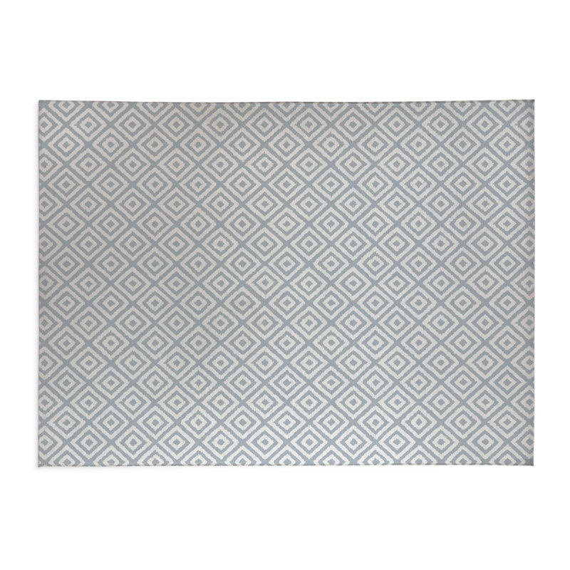Tapis de cuisine léger antidérapant Ikat Grunge, Bleu ardoise, Rectangulaire 2 pi x 3 pi, Ikat Grunge