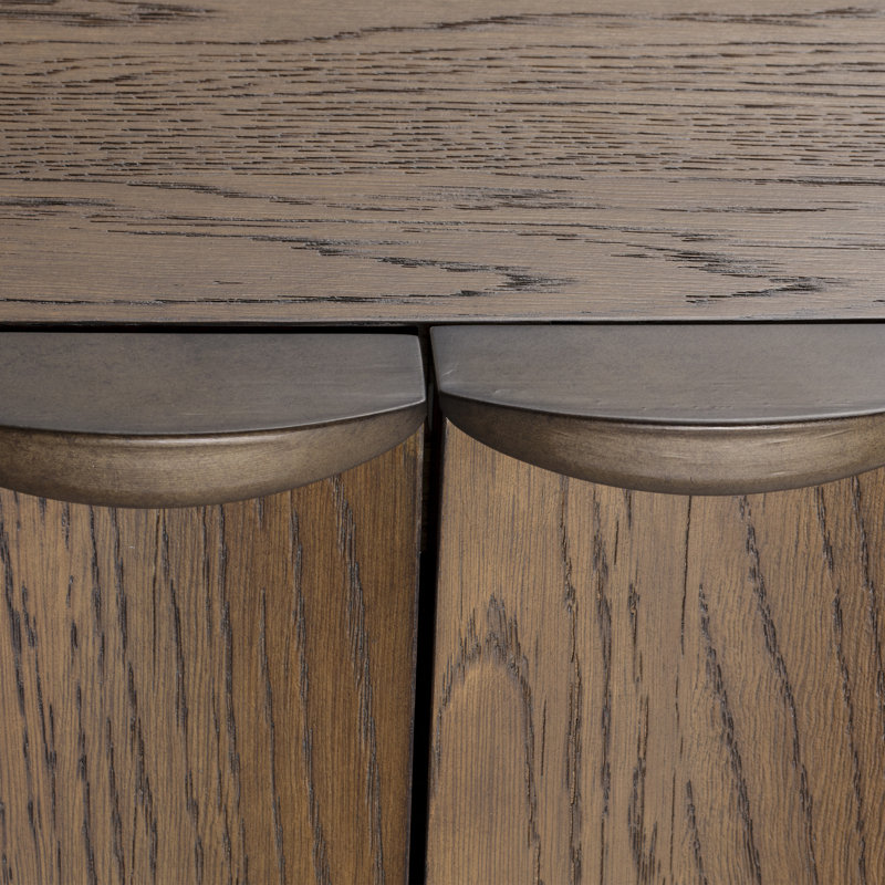 Finley Solid Wood Storage Cabinet, Brown Sugar Oak
