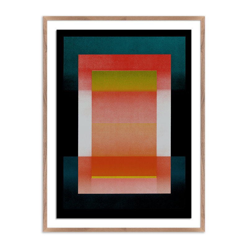 Malasaña XI Painting by David Grey, 32" H x 24" W x 1.5" D, Dark Brown Framed Paper