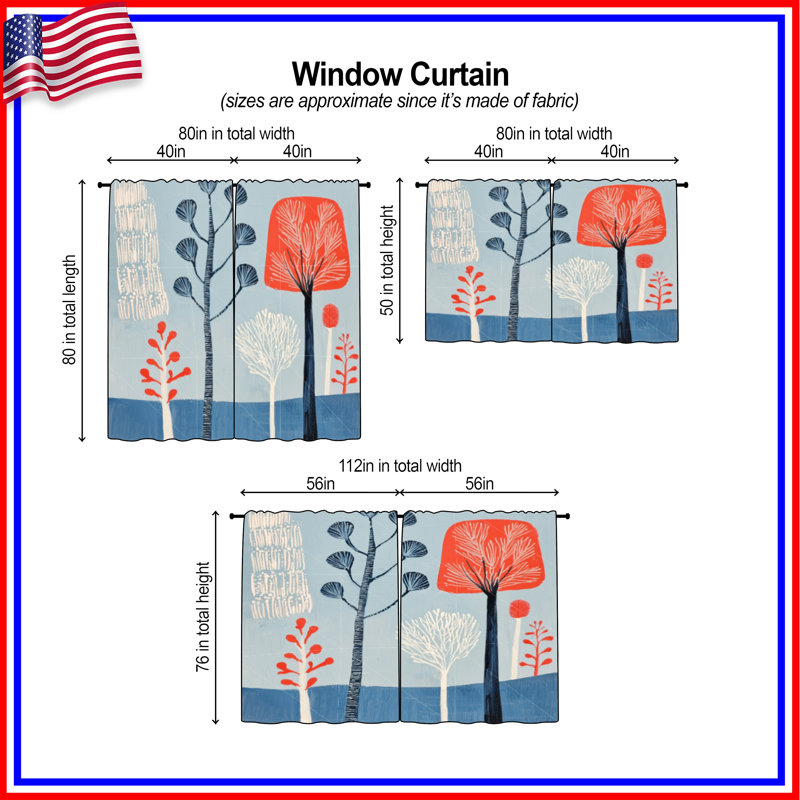Rideaux obscurcissant et obscurcissant Trees, 56 po x 76 po - 2 panneaux, Transparent