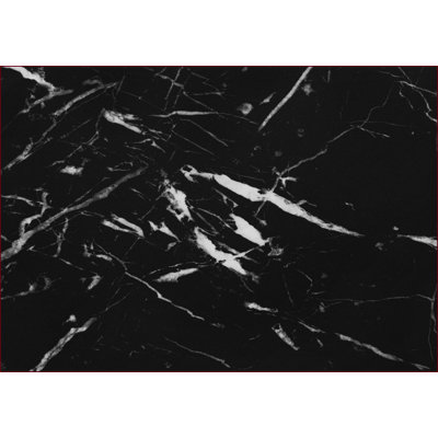 Bureaux, bureau d'ordinateur moderne de L 47,25 po avec tablettes de rangement et amp; Casiers, stratifié en marbre noir, métal noir | Noir | Panneau de particules