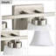 Luminaire de salle de bain 3 lumières en nickel brossé 19 po à 3 lumières avec verre blanc, montage vers le haut / bas, intensité variable-132685707-138113969
