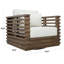 Fauteuil pivotant en eucalyptus Tortuga