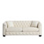 Canapé en velours beige 3 + - avec structure en bois massif, coussins en mousse confortables et support à ressorts, garniture cloutée élégante, housses de coussin amovibles pour un confort de base magnifique-744764229-744764231-777767199