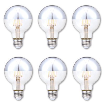 4.5 Watt (40-Watt Equivalent), Half Chrome G25 Dimmable LED Light Bulb, 6-Pack E26/Medium Base
