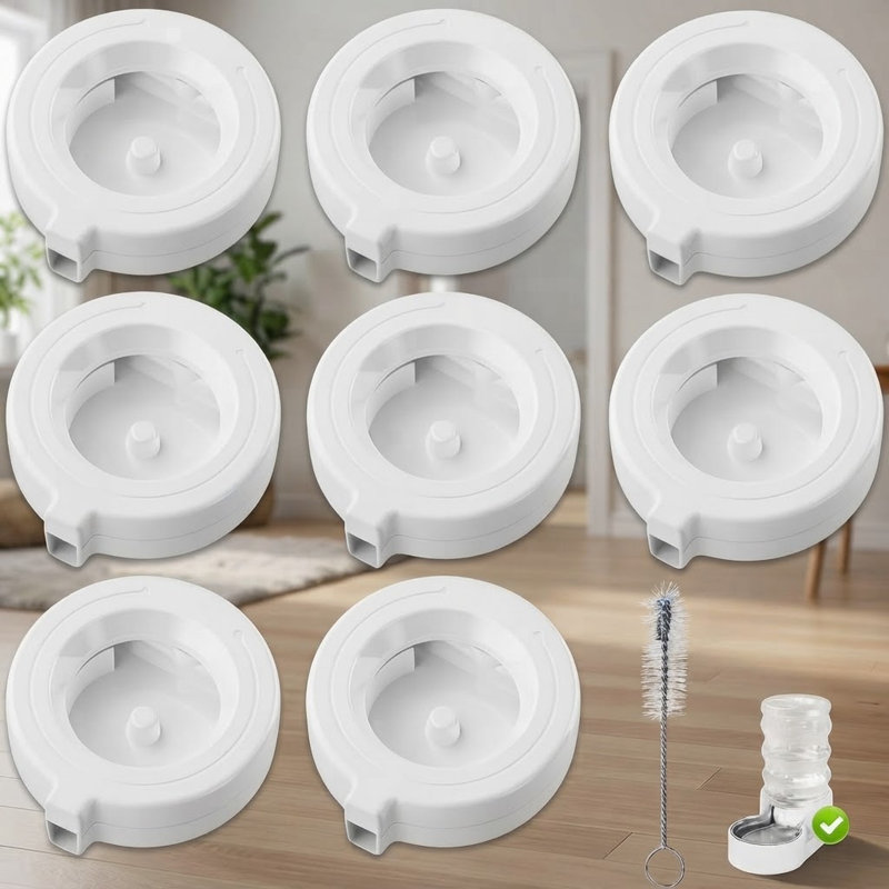 Ensemble de filtres de rechange pour fontaines à eau automatiques à gravité pour chiens de 3 L/3,6 L/4,6 L/6 L/8 L, contenant 8 filtres et 1 brosse pour les abreuvoirs à remplissage automatique pour animaux de compagnie.