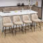 Ensemble de 4 tabourets de bar pivotants à 360 ° avec dossier et repose-pieds, tabourets de cuisine en polyuréthane pour îlot de cuisine, capacité de 330 lb, assemblage facile-93524391-93524387