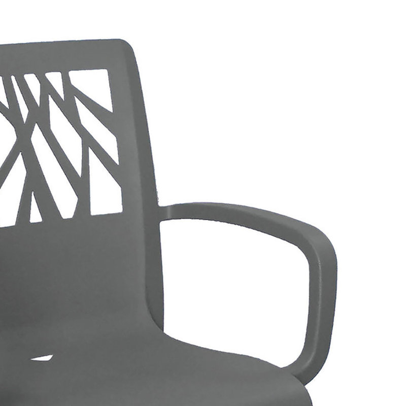 Chaise de salle à manger d'extérieur empilable, Gris anthracite