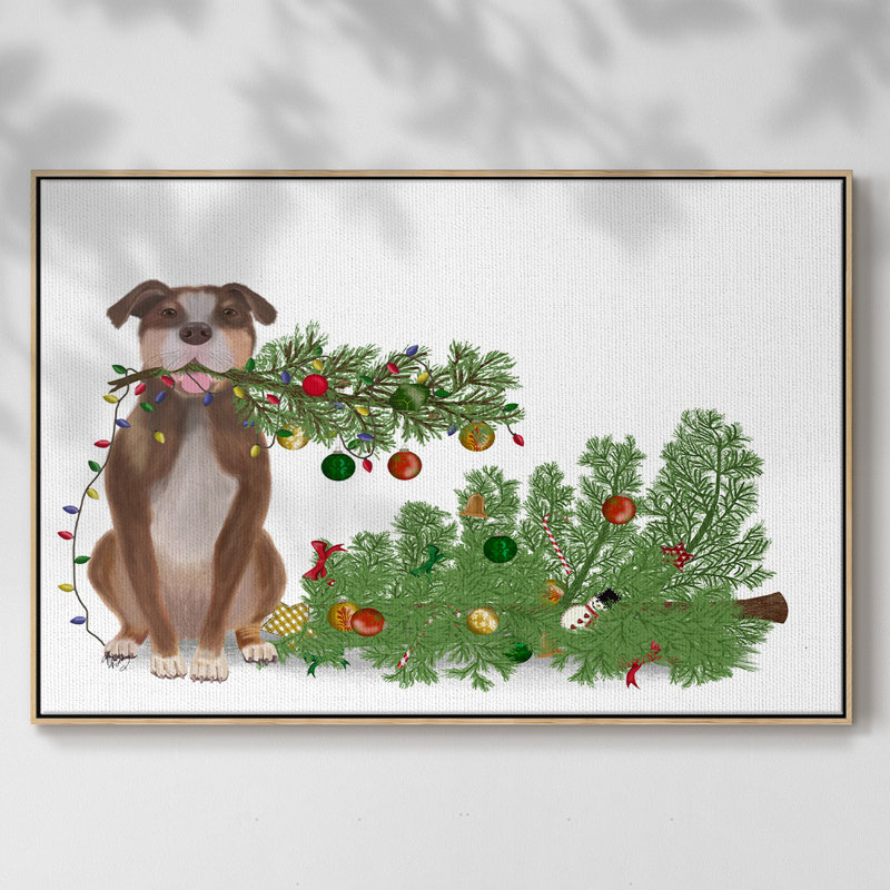Christmas Christmas - Toile tendue avec châssis de qualité supérieure - prête à être accrochée, H 17 po x l 25 po x P 2 po